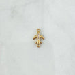Herraje Avión Medio Basteado 0.85gr / 1.5cm / Circones Blancos Oro Amarillo 18K