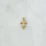 Charm Medium Basted Airplane 0.9gr / 1.5cm / White Zircons 18K Yellow Gold