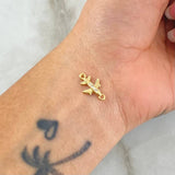 Charm Medium Basted Airplane 0.9gr / 1.5cm / White Zircons 18K Yellow Gold