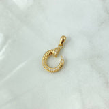 Pendant Profiled Nail 2.6gr / 2.7cm / White Zircons 18K Yellow Gold