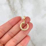 Pendant Profiled Nail 2.6gr / 2.7cm / White Zircons 18K Yellow Gold