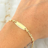 Baby Bracelet GC Oval Rectangular Plate 2gr / 5.3in-5.9in / 18K Gold