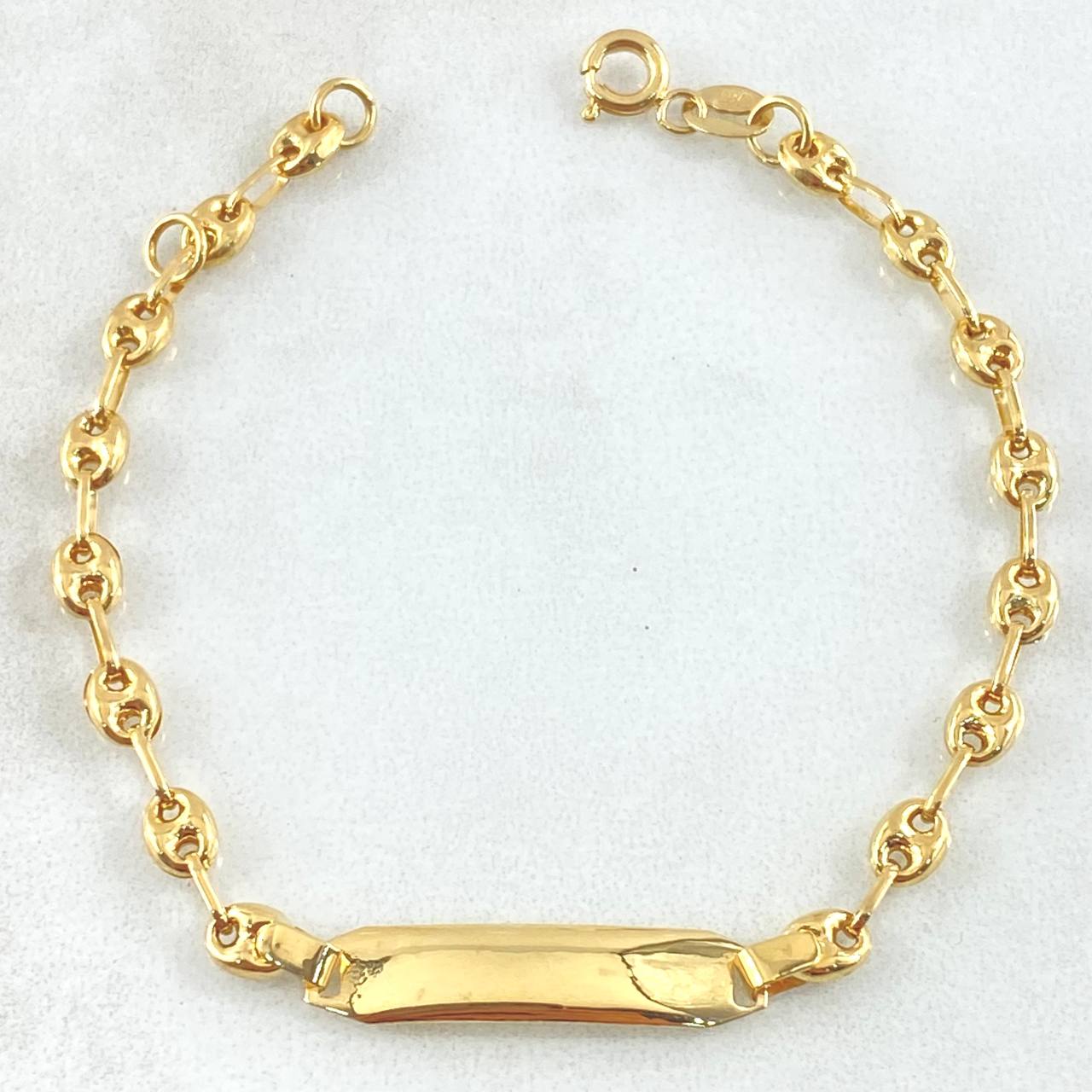 Baby Bracelet GC Rectangular Plate 2gr / 5.3in-5.9in / 18K Gold ©