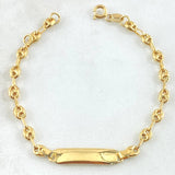 Baby Bracelet GC Rectangular Plate 1.95gr / 5.3in-5.9in / 18K Gold