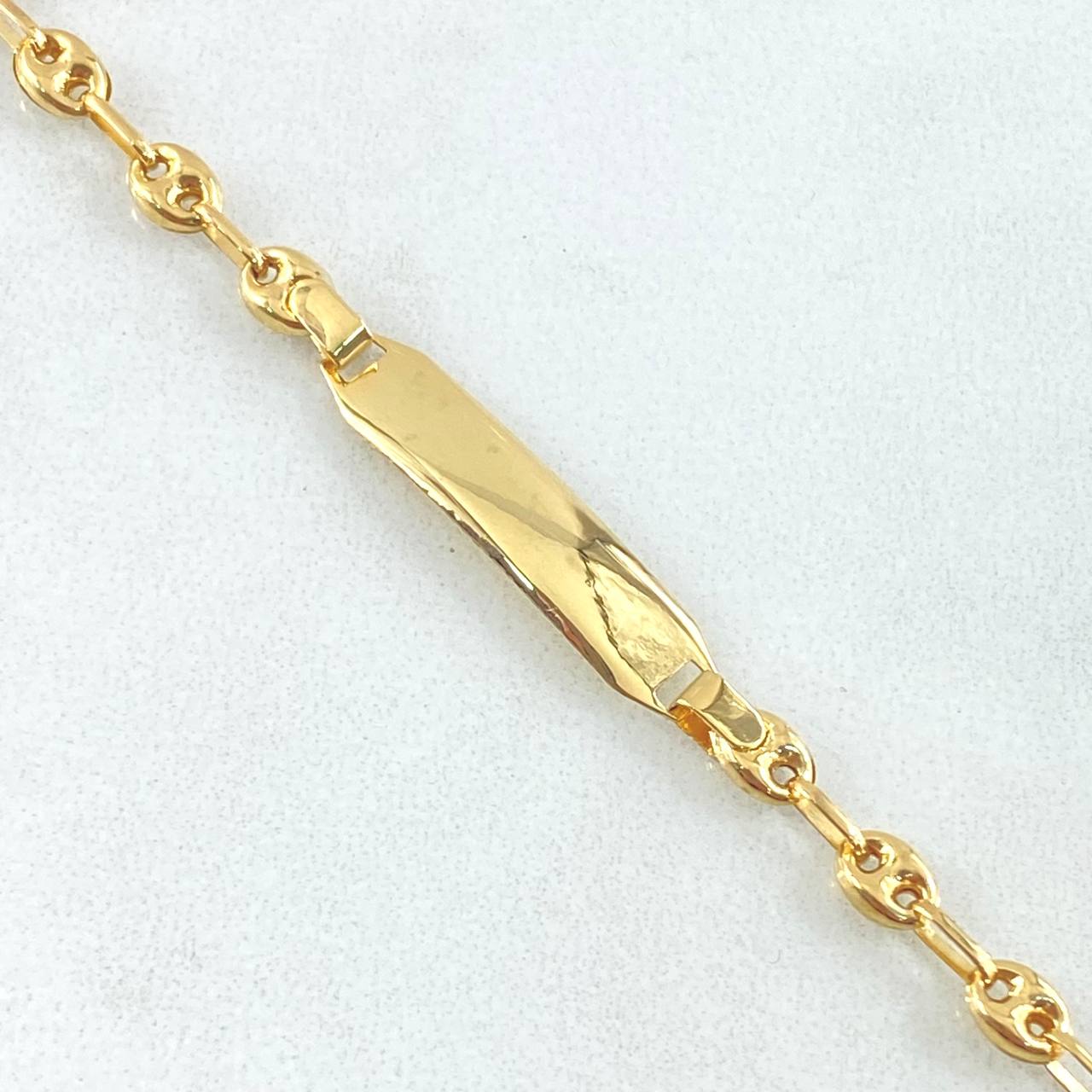 Baby Bracelet GC Rectangular Plate 1.95gr / 5.3in-5.9in / 18K Gold ©