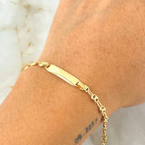 Baby Bracelet GC Rectangular Plate 1.95gr / 5.3in-5.9in / 18K Gold