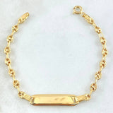 Baby Bracelet GC Rectangular Plate 2.6gr / 5.5in / 18K Gold ©