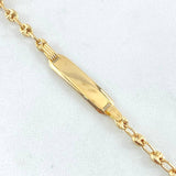 Baby Bracelet GC Rectangular Plate 2.6gr / 5.5in / 18K Gold