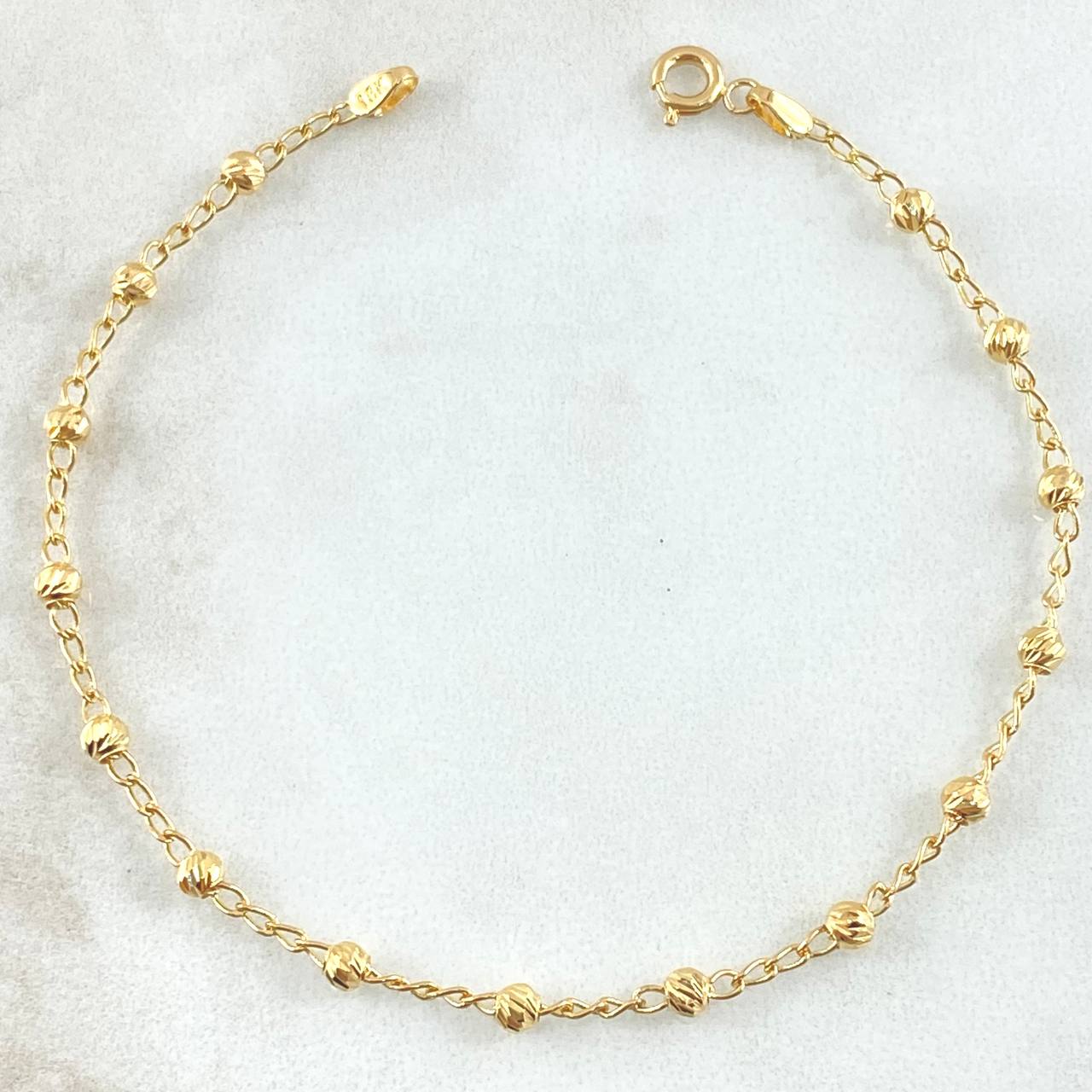Military Wheat Bracelet 2.05gr / 7.3in / 18K Gold ©