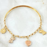Bracelet Charms 5.75gr / 7.5in / Three 18K Golds ©