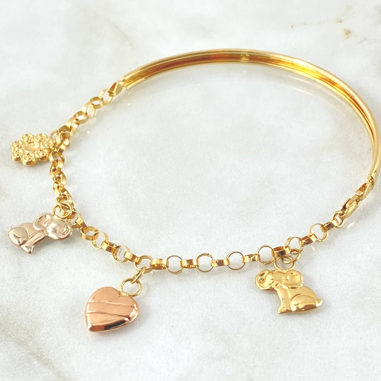 Bracelet Charms 5.75gr / 7.5in / Three 18K Golds ©