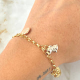 Bracelet Charms 5.75gr / 7.5in / Three 18K Golds ©