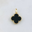 Clover Pendant Black 2gr / 3/4 in / 18K Yellow Gold Special Birthstone
