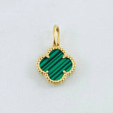 Clover Pendant Green 1.6gr / 1.9cm / 18K Yellow Gold Nac.Esp. ©