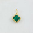 Clover Pendant Green 1.3gr / 3/4 in / 18K Yellow Gold Special Finish