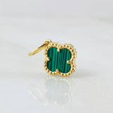 Clover Pendant Green 1.3gr / 3/4 in / 18K Yellow Gold Special Finish