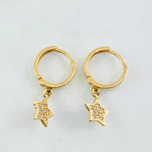 Candongas Estrella 2.55gr / 2.4cm / Oro Amarillo 18K