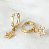 Star Hoop Earrings 2.55gr / 0.9in / 18K Gold
