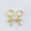 Dragonfly Hoop Earrings 3.6gr / 1.2in / 18K Gold