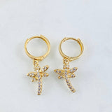 Dragonfly Hoop Earrings 3.6gr / 1.2in / 18K Gold