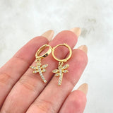 Dragonfly Hoop Earrings 3.6gr / 1.2in / 18K Gold