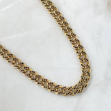 Cadena Cubana Tupida 45.85gr / 60cm / 8mm Broche Cajon Circones Negros Oro Amarillo 18K