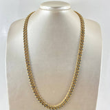 Cadena Cubana Tupida 50gr / 60cm / 8mm Broche Cajon Circones Blancos Azules Oro Amarillo 18K