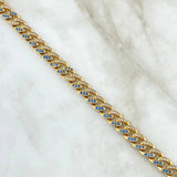 Cadena Cubana Tupida 50gr / 60cm / 8mm Broche Cajon Circones Blancos Azules Oro Amarillo 18K