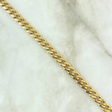 Cadena Cubana Tupida 27.1gr / 60cm / 6mm Broche Cajon Circones Blancos Oro Amarillo 18K