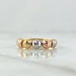 Anillo Trio de Bolas 1.65gr / T7 / 5mm Bolas Diamantadas Tres Oros 18K