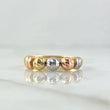 Trio Ball Ring 1.65gr / Size 7 1/4 / 5mm Diamond-Cut Balls Three 18K Golds