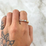 Trio Ball Ring 1.65gr / Size 7 1/4 / 5mm Diamond-Cut Balls Three 18K Golds