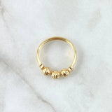 Anillo Trio De Bolas 1.65gr / T7 1/2 / 5mm Bolas Diamantadas Oro Amarillo 18K ©
