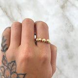 Anillo Trio de Bolas 1.55gr / T7 1/4 / 5mm Bolas Diamantadas Oro Amarillo 18K