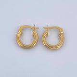 Hoop Earrings 1.5gr / 0.6in / 18K Gold &