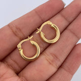 Hoop Earrings 1.5gr / 0.6in / 18K Gold &