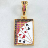 Dije Placa Cartas 8gr / 4cm / Oro 18K ©