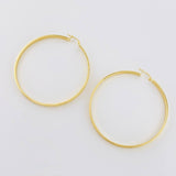 Hoop Earrings Tribal 6.8g / 2 1/4 in Yellow Gold 18K