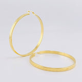 Hoop Earrings Tribal 6.8g / 2 1/4 in Yellow Gold 18K