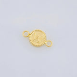 Herraje Letra W Marco Bordeado 0.45g / 1/2 in Oro Amarillo 18K