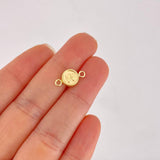 Herraje Letra W Marco Bordeado 0.45g / 1/2 in Oro Amarillo 18K