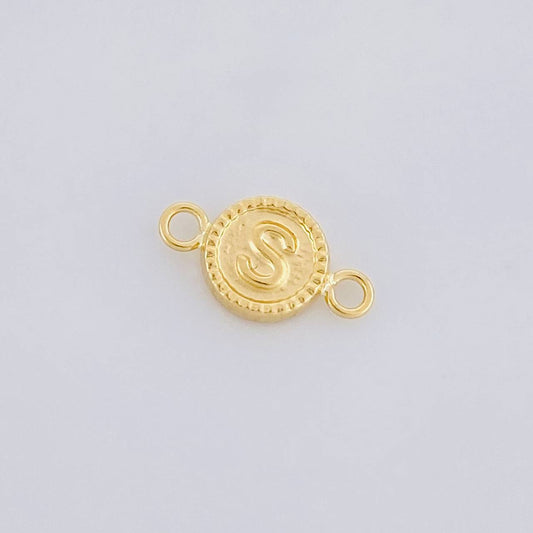Herraje Letra S Marco Bordeado 0.4g / 1/2 in Oro Amarillo 18K