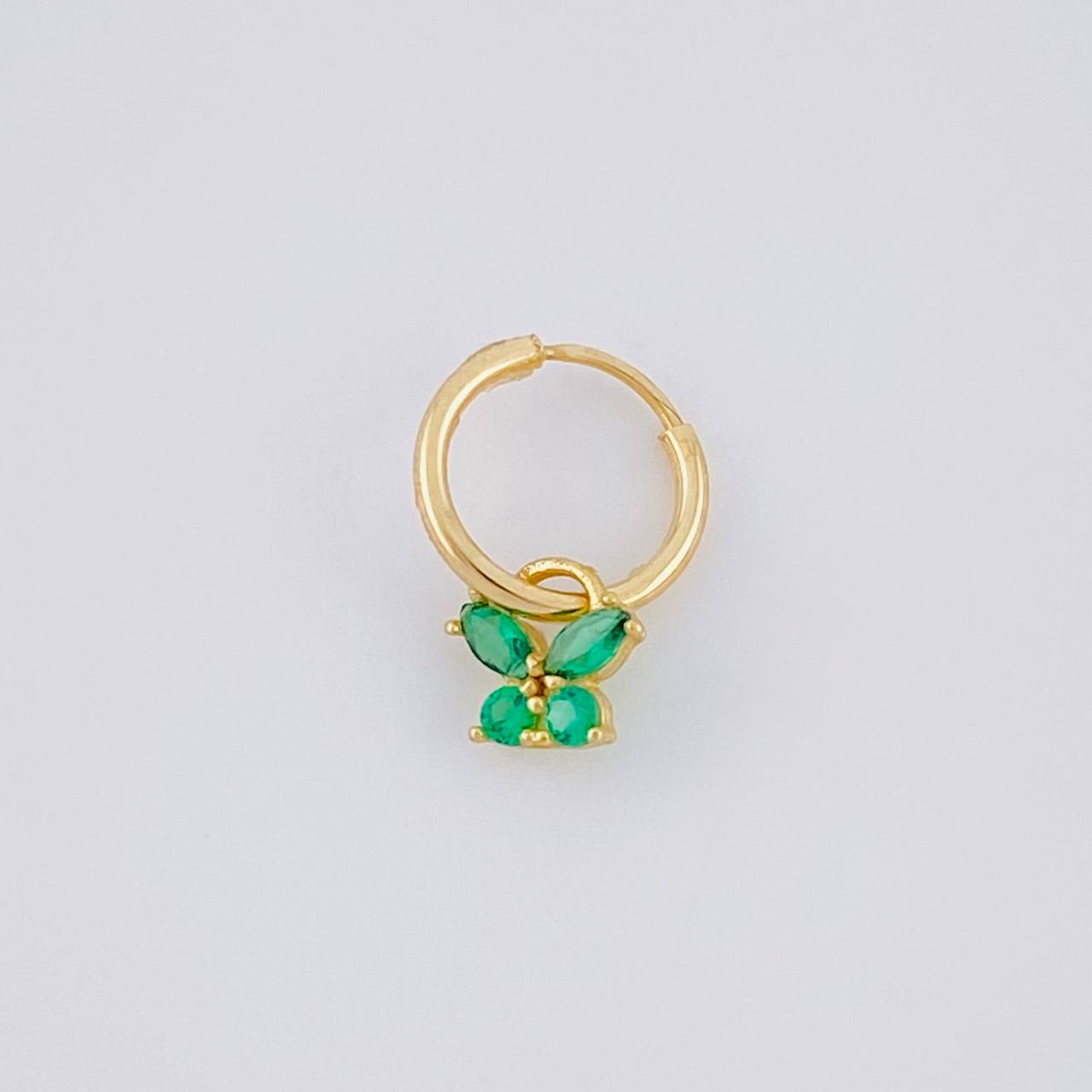 Hoop Earrings Butterfly Pendant 0.35g / 1/2 in Yellow Gold 18K