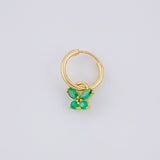Piercing Aro Dije Mariposa 0.3g / 1/2 in Oro Amarillo 18K