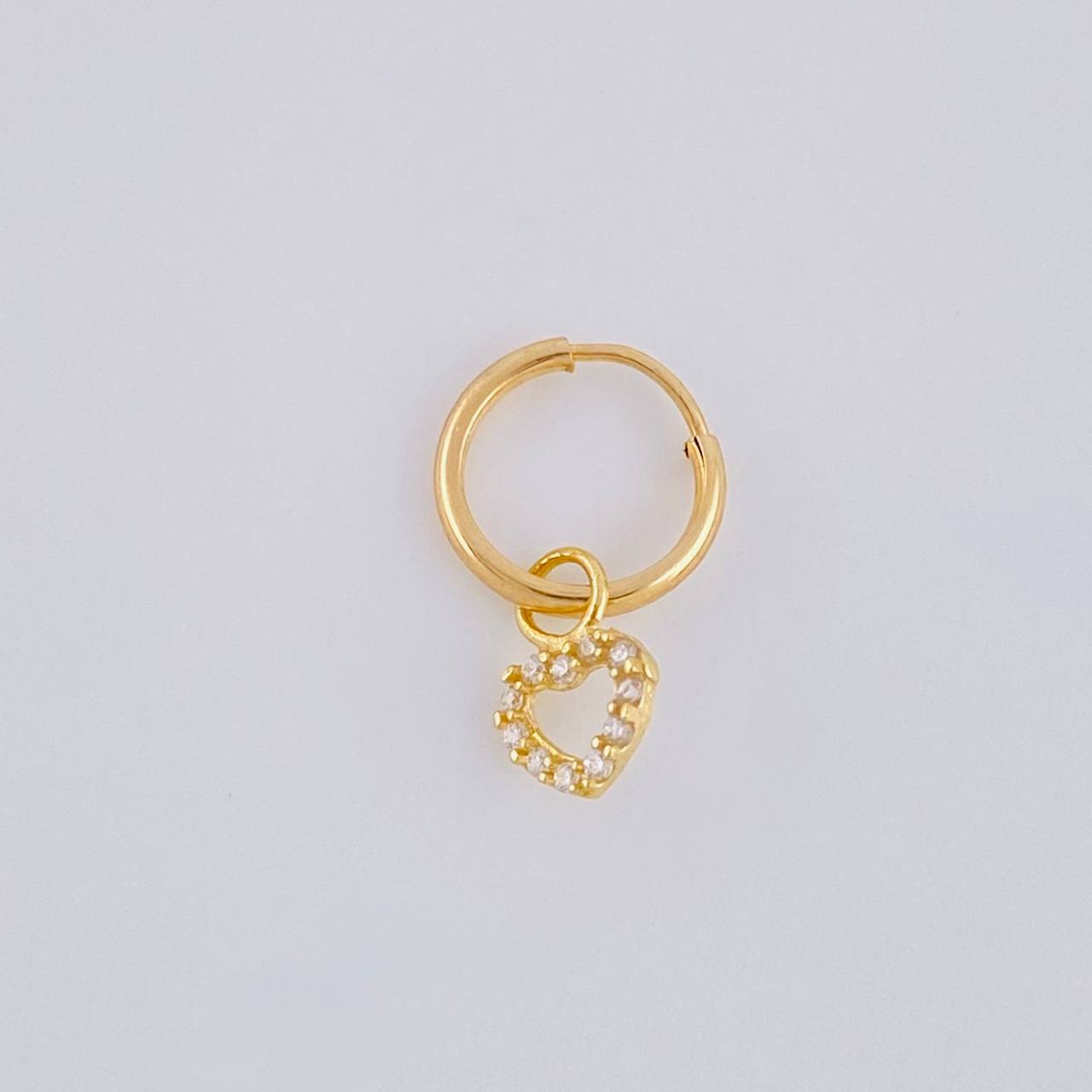 Hoop Piercing Heart Pendant 0.35g / 1/2 in 18K Yellow Gold