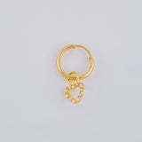 Hoop Piercing Heart Pendant 0.35g / 1/2 in 18K Yellow Gold