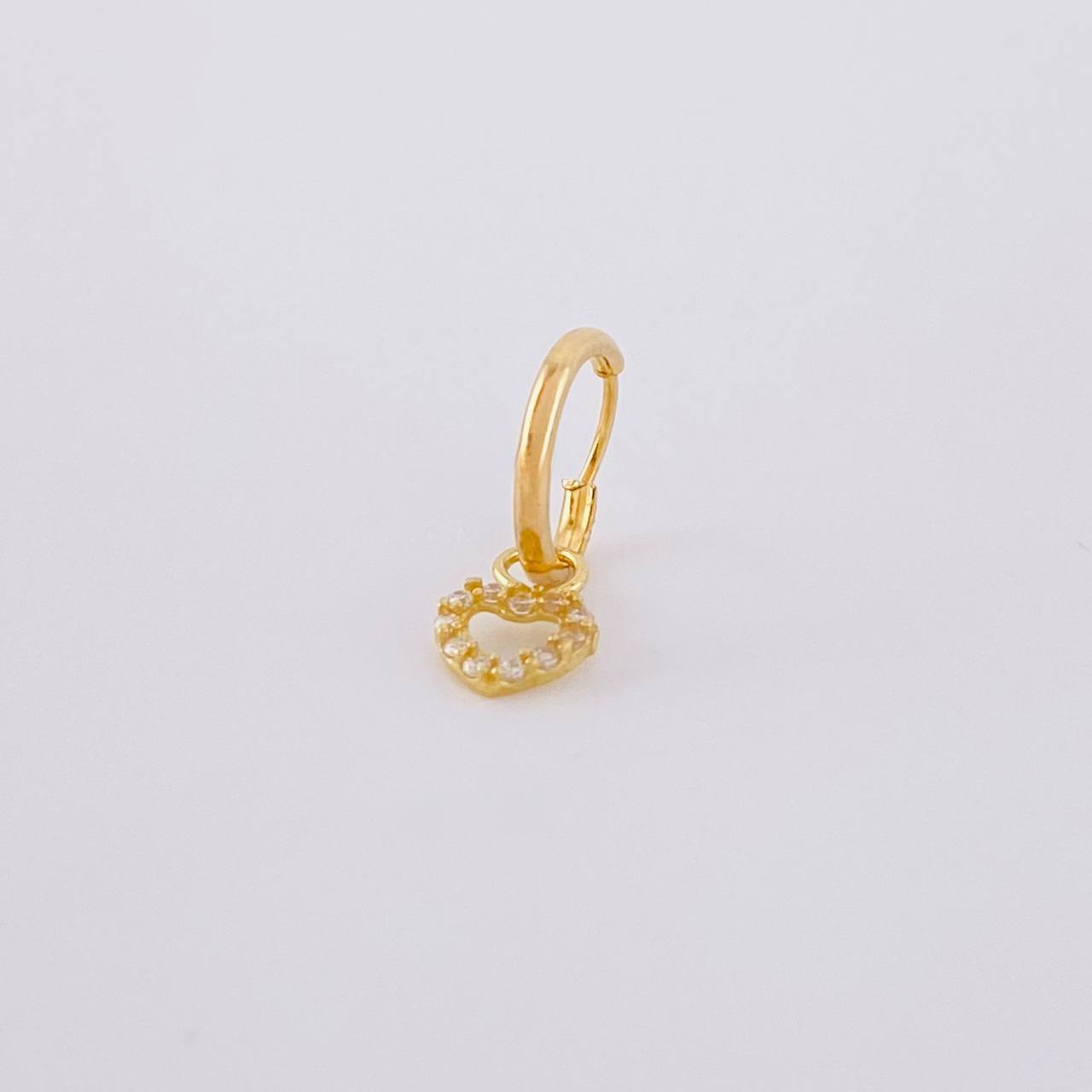 Hoop Piercing Heart Pendant 0.3g / 1/2 in 18K Yellow Gold