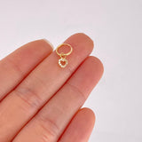 Hoop Piercing Heart Pendant 0.3g / 1/2 in 18K Yellow Gold