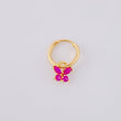 Hoop Earrings Butterfly Pendant 0.35g / 1/2 in Yellow Gold 18K