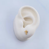 Stud Earrings Cross Silhouette 0.7gr / 18K Gold &